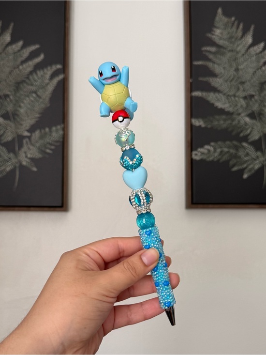 Pokemon Other - Squirtle Beaded Blue Custom Handmade Pen